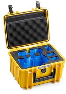 B&W International Schutzkoffer 2000 (PP.66) für DJI Mini 5 Pro – Gelb – mit passgenauem Inlay, wasserdicht und staubdicht (IP67), stoßfest