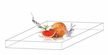 Acryl-Serviertablett, transparenter Foto-Tabletthalter, 50 x (10–30) x 5 cm, ideal für Partys, Veranstaltungen und Heimdekoration, stilvolles Design