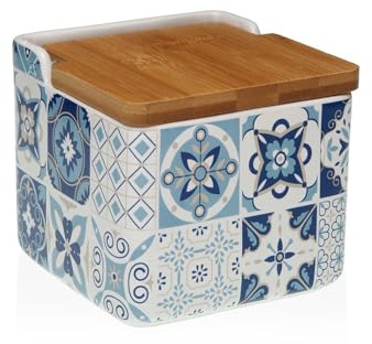 Salero ceramica mosaico colores 12x12.5x11 cm