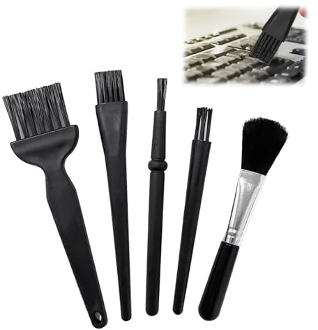 5 Pcs Anti Static Keyboard Cleaning Brush Kit, PP Handle Nylon Electronic Dust Cleaning Brushes for Computer Keyboard, Motherboard, Camera & Small Spaces