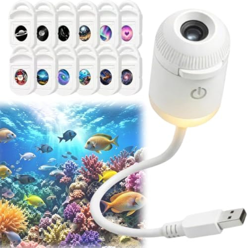 HD Smart - Proiettore di luce notturna dinamico 5D ologramma, Plug and Play HD, proiettore di stelle, regolabile a 360°, USB, galassia e luna, luce notturna per camera da letto, soffitto, tetto auto