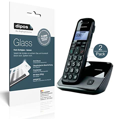 dipos I 2x Screen Protector compatible with Grundig D530 / D530P Flexible Glass 9H Display Protection