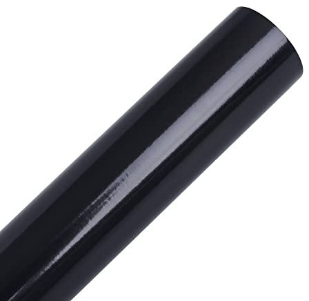 VINYL FROG Glossy Black Adhesive-Backed Vinyl Roll 12''x10ft Permanent Vinyl for Sign Plotters, Letters, Decals and Craft Cutters