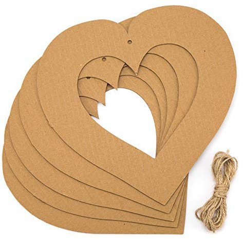 Baker Ross Herz-Bastelkränze als Bastel- und Deko-Idee für Jungen und Mädchen (10 Stück), 22 cm, Weiß