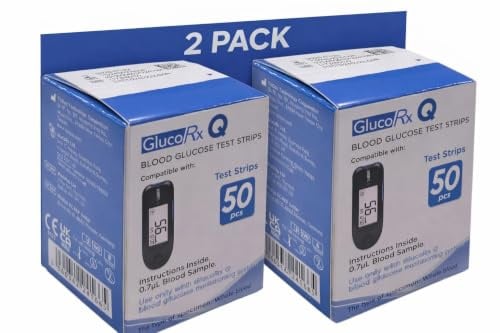 GlucoRX Q Test Strips - 2 Packs of 50