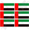 VEREINIGTE ARABISCHE EMIRATE Flagge, Fahne VAE Dubai, Abu Dhabi 40mm Mobile, Handy Vinyl Mini Aufkleber, Abziehbilder x6 Stickers