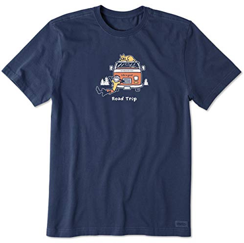 Life Is Good Crusher Tee Shirt, Short Sleeve Cotton Graphic T-Shirts, Jake And Rocket Road Trip T-Shirt atletiche Uomo