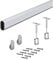 Möbelrohr OVAL Schrankstange Metall Kleiderstange 1200 mm mit 2 Stück Schrankrohrlager für Deckenmontage | Stahl verchromt | Schrankrohr 30 x 15 mm | 1 Set - Kleiderschrank-Stange mit Halterungen