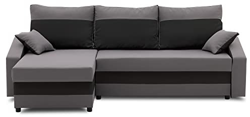 Sofini Ecksofa Hewlet mit Schlaffunktion! Best Ecksofa! Eckcouch mit Bettkasten! (Haiti 14+ Haiti 17)