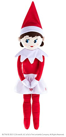The Elf on the Shelf® Plushee Pals® Huggable | 70 cm großer Plüschelf | Mädchen mit Blauen Augen | Scout Elf Kuschelpuppe