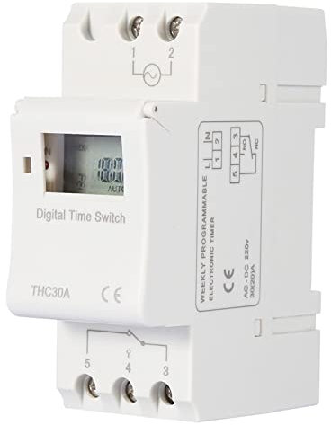 Interruptor de control de tiempo, THC 30A Temporizador digital programable Pantalla LED, AC-DC 12/24/110 / 220V(220V)