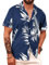 APTRO Men's Hawaiian Shirt Short Sleeved Shirt HW024 Navy XXL