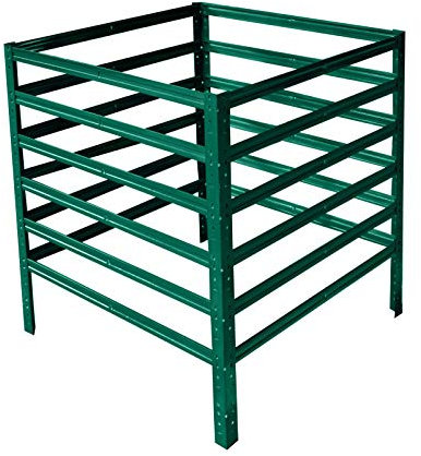 shelfplaza® HOME Komposter Metall 100x120x80 cm/Komposter 960 Liter/Komposter Stecksystem als Garten Komposter Metall garten grün als Kompostierer für Garten Komposthaufen Metall/Kompost