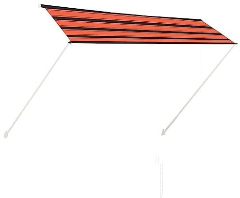 vidaXL Markise, Klemmmarkise Einziehbar, Sonnenschutz für Fenster Terrasse Balkon, Balkonmarkise Fallarmmarkise Fenstermarkise, 300×150cm Orange Braun