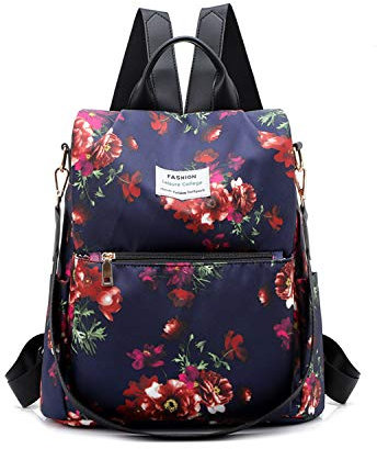 FANDARE Damen Rucksack Mädchen Schultasche Schultertasche Handtasche Anti-Diebstahl Schulrucksack Reise Campus Schulranzen 3 in 1 Rucksäcke Wasserdicht Nylon Blau