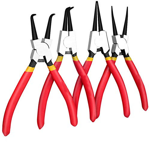 CenYC Mini Snap Ring Pliers Set,Internal/External Circlip Pliers Kit Straight/Bent For Automobiles Factory Circlip Pliers