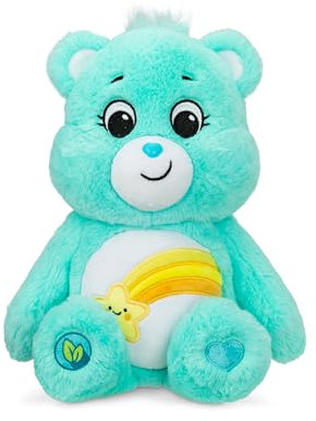 Care Bears Basic Fun! 22086 14 Inch Medium Plush Wish Bear, Collectable Cute Plush Toy, Cuddly Toys for Children, Soft Toys for Girls and Boys,Blue,Aged 4 Years +