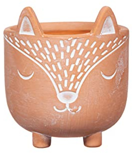 Sass & Belle Mini jardinière en terre cuite avec renard
