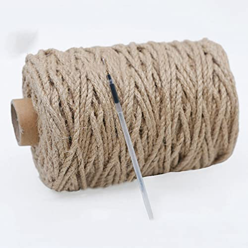 ZNKZJ Hanfseil 100M x 2,Dicke Starkes natürliches Juteseil,Mehrzweck-Mehrstrang-Jute-Schnur-Makramee-Schnur für Kunsthandwerk. Garten, Verpackung，Dekorationen,200m-8mm