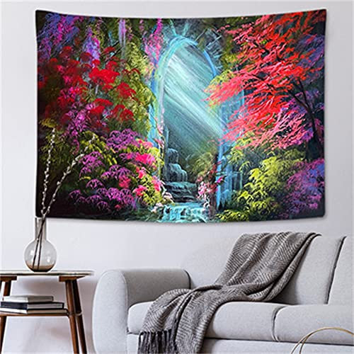 YYRAIN Lakeside Rainbow Tapisserie Dekoration Bettwäsche Tapisserie Hotel Cafe Wandbehang Studie Hintergrund Tuch 39.4x59 Inch(100x150cm)