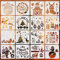 Schablonen Weihnachten Zeichenschablonen Malschablonen aus Kunststoff Handwerk Malschablonen 16 Stück Weihnachts Schablonen Set für DIY Bullet Journal Album Scrapbooking Papier Karte Deko (A)