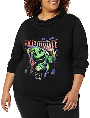 Disney Sweat à col bénitier pour Enfant L'Étrange Noël de Monsieur Jack Halloween Oogie Roll The Dice, Noir, Large
