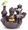 Goldener Buddha Waterfall Backflow Räucherbrenner Burner Wasserfall Weihrauchhalter Incense Holder Goldener Buddha Räuchergefäß Keramik Weihrauchbrenner für Familie Büro Schlafzimmer Ornament