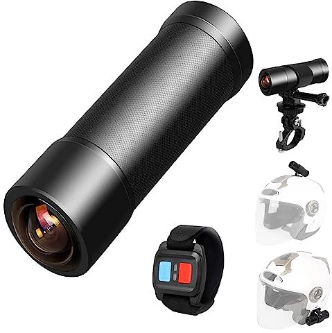 VSYSTO 2K Motorrad Fahrrad Helm Kamera, Tragbare WiFi wasserdichte Motorrad Dash Cam Action Cam, 170° Super Weitwinkel Nachtsicht SONYIMX335 Objektiv, WDR, G-Sensor, Loop Aufnahme (Black-K5X)