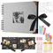 DazSpirit Fotoalbum 29,5 X 21cm Fotoalbum Zum Selbstgestalten Schwarz Fotobuch Mit 80 Seiten Scrapbook, Für 160 Bilder, Inkl.6 Metallic Farbmarker, Gästebuch Für Geburtstag Und Hochzeit(Grau)