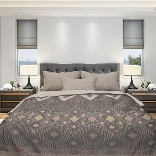 DILIOS Premium Bettwäsche 135x200 – 100% Baumwolle, ÖKO-TEX Zertifiziert, Renforcé, Atmungsaktiv & Antiallergisch, mit Reißverschluss, 2teilig – Bettbezug + Kissenbezug 80x80, Braun Hellbraun