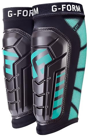 G-Form Youth Pro-S Vento Fußball Schienbeinschoner - Fußball Schienbeinschützerhalter - Schwarz/Mint, Jugend S/M