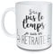 BUBBLE GUM Mug J'ai pas le temps je suis en retraite - Céramique Blanc - 325 ml - Tasse Rond Minimaliste - Lavable au lave-vaisselle et résistant au micro-ondes