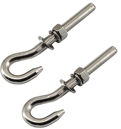 Bullone a occhiello in acciaio inossidabile M16 con dado e rondelle gambo lungo filettato asta rotonda gancio occhiello vite 2 pezzi
