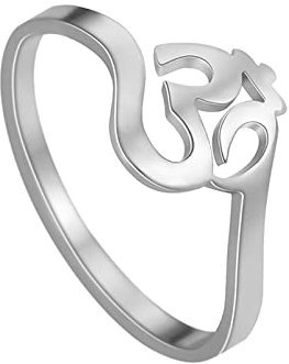 SIPURIS Lotus Om Ohm Aum Symbol Ring Yoga Om Entspannungsring Versprechen Ringe Blume des Lebens filigraner Band Fingerring Spiritueller Schmuck Geschenke für Damen Herren (Silber, 7)