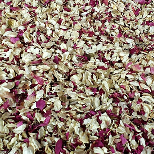 Natural 100% Biodegradable Confetti Wedding | 1 LITRE (15 Guests) of Dried Flowers Confetti: Crushed Rose Petals and Jasmine Petals | Eco-Friendly & 100% Biodegradable | Suitable for 12-15 Guests