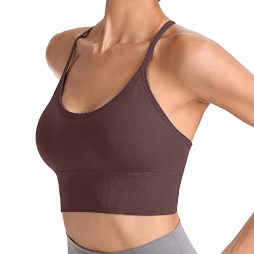 GANMFOYC Donna Reggiseno Sportivi Yoga Reggiseni Senza Ferretto con Coppe Rimovibili Yoga Reggiseni Push Up con Imbottito Removibile Fitness Top Cinghie Incrociate Small