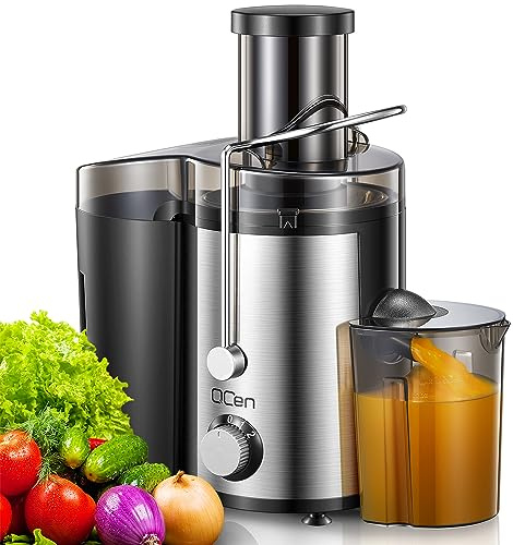 Juicer Machine, 800W Centrifugal Juicer Extractor with Wide Mouth for Fruit Vegetable, Easy to Clean, Stainless Steel, BPA-free (Black)