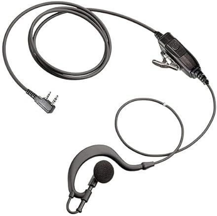 G Shape in-line PTT Microphone Earpiece Ear Hanger for Kenwood 2 Pin Radio