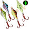 Dovesun Eisangeln Jigs Eisangelköder-Set, leuchtende Eis-Angel-Löffel für Barsch, Crappie, Panfish, Herren, Angelgeschenk, 3 Stück Flyer Löffel