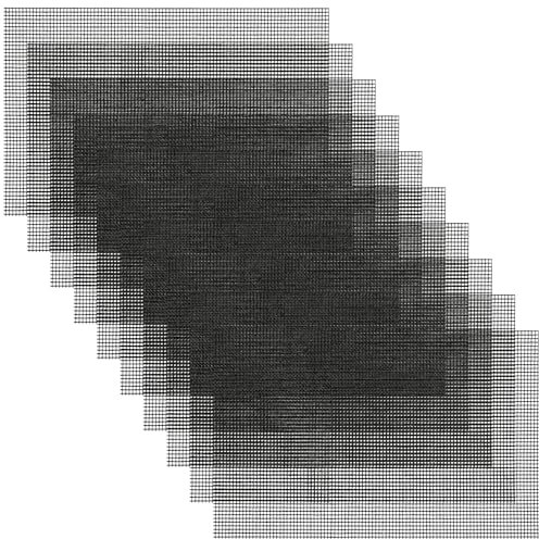 Mabor 10Pcs Square Plastic Mesh Sheet 30x20cm Plastic Black Canvas Sheets Flower Pot Hole Mesh Pad Plant Pot Drainage Mesh for Garden Potted Plants Prevent Soil Leakage