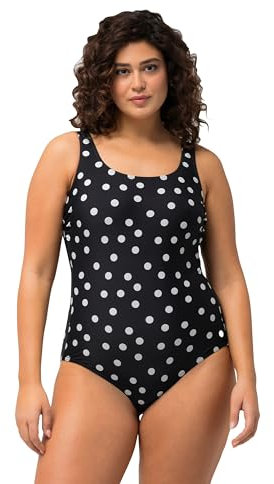 Ulla Popken, Damen, große Größen, Badeanzug Alice, kleine Punkte