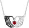 JERWLI Skelett Herz Halskette Sterling Silber 925 Schädel Hand Halskette Rot Edelstein Gothic Halskette Skelett Goth Schmuck Geschenk für Frauen Mädchen Punk Liebhaber