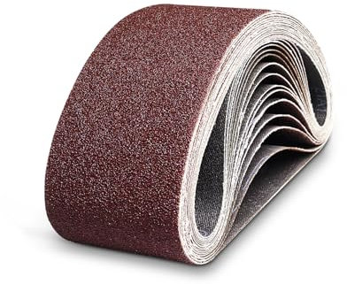 15 Stück Schleifbänder 75 x 457mm, Schleifband Set je 3 x Korn 80/120/150/240/320 für Bandschleifer Stationär