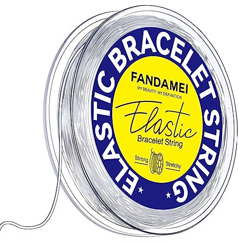 FANDAMEI 1mm x 20m Gummiband Für Armbänder, Elastisches Band Für Armbänder, Schnur Für Armbänder, Transparente Armband Schnur für DIY Handwerk Schmuckherstellung
