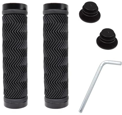 FDRJKN Bike Grips, Mountain Bike Handlebar Grips, Lock On Grip, Rubber, Black, For Mountain, Enduro, Downhill Bikes