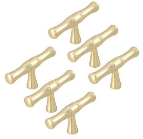 KUKUUU 6 tiradores para armarios de cocina (cobre cepillado, agujero único)