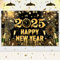 Jemmytu Silvester Banner Deko 2025, Neujahrs Banner 180x110cm, Frohes Neues Jahr Banner, Neujahrs Hintergrund Banner, Extra Groß Stoff Silvester Banner, Neujahr Dekoration