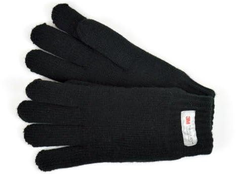 A2Z 4 Kids Thinsulate Gloves Winter Warm Fuzzy Lightweight Full Fingers - Gloves 064 Black 6-7