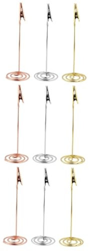 DIYEAH Lot De 3 Porte-mémo Décoratifs En Métal Porte-cartes De Table Pinces Photo Élégantes 3 Pièces X 3
