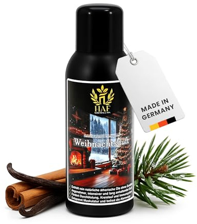 HAF Saunaaufguss Weihnachtsduft 100 ml - Sauna Aufgussmittel mit natürlichen ätherischen Ölen - Saunaduft ohne künstliche Zusätze - Saunaöl als Konzentrat für intensiven & langhaltenden Duft
